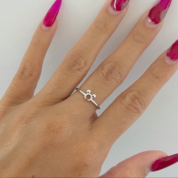 Sterling silver Mickey Mouse inspired ring, Mickey Mouse ring, Disney ring - Picture 5 of 11